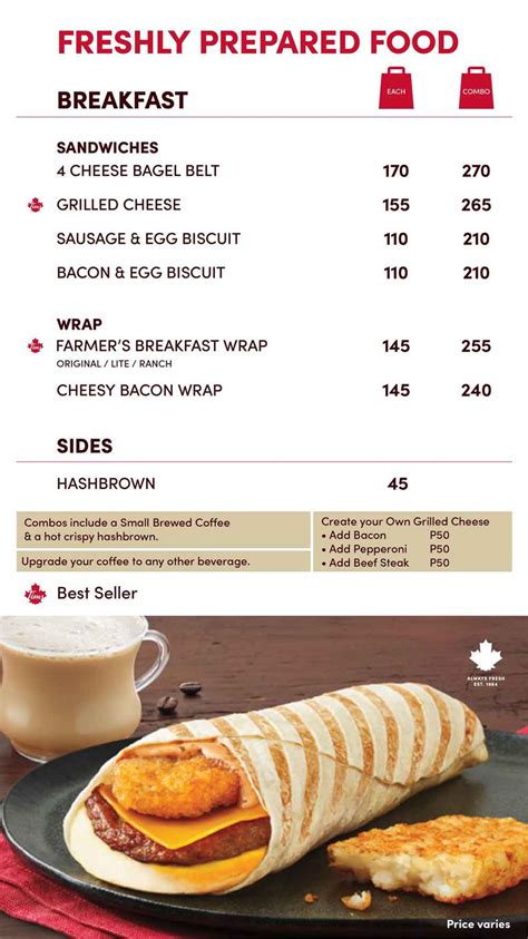tim hortons philippines menu|Tim Hortons Menu .
